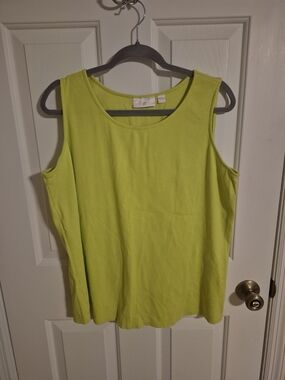 Belle by Kim Gravel Neon Lime Scoop Neck Tank